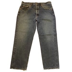 Guess Jeans 200 European Fit Men 38x30 Blue Denim Button Fly Tapered USA Vintage